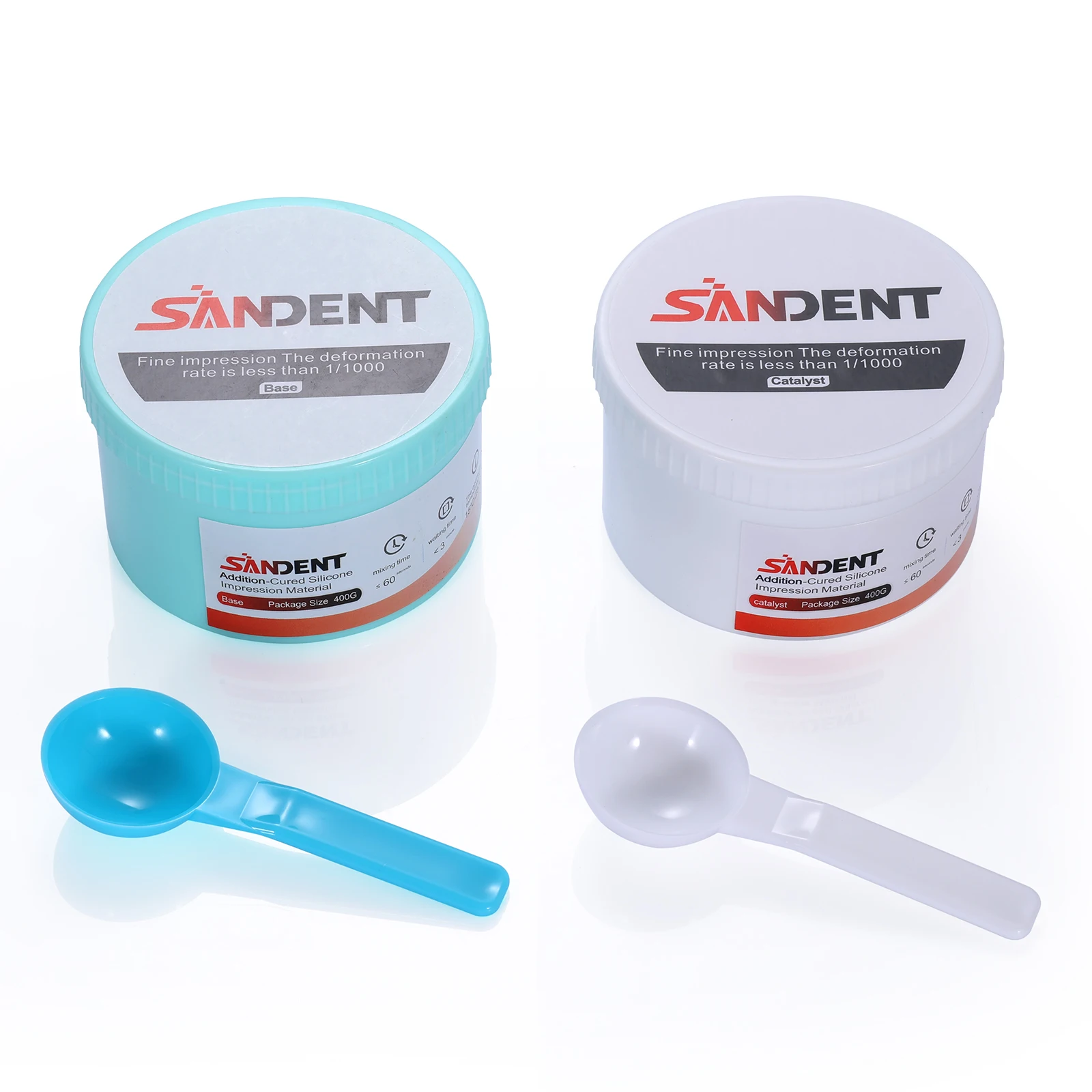 

SANDENT Dental Putty Fast Set PVS VPS Impression Material kit Silicon Hydrophilic Soft Catalyst Base Heavy Body Rubber Dentist S