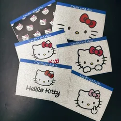 New Stickers Hello Kitty Kawaii Ultra Bling Debit Credit Card Skin Anime Y2k Girls Waterproof Bank Bus Card Flim Cover Gifts Toy