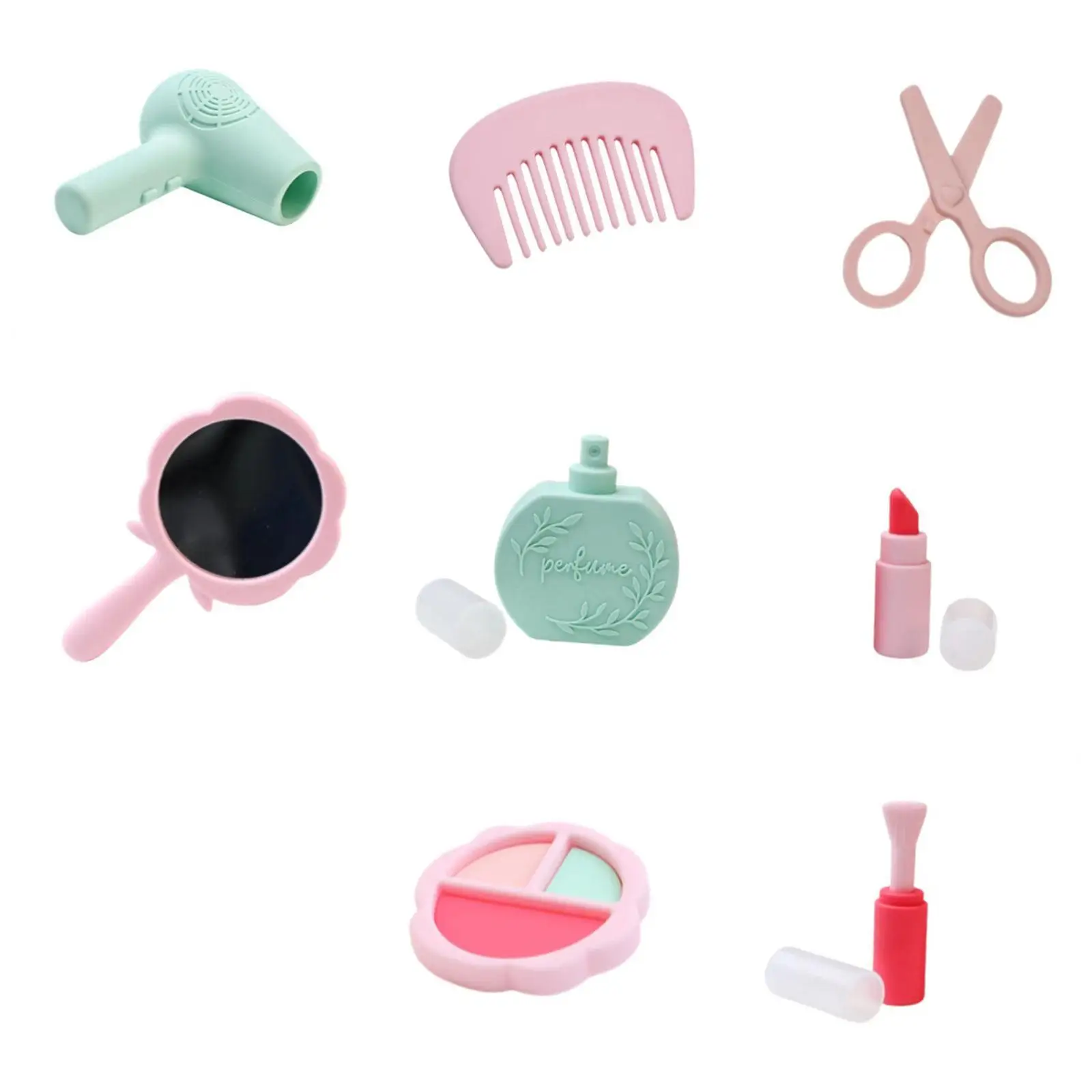 مجموعة أدوات مكياج التظاهر، زجاجة عطر للفتيات، لعبة تعلم الفرشاة، ألعاب لعب الأدوار، مجموعة مكياج من السيليكون هدية للفتيات والأطفال