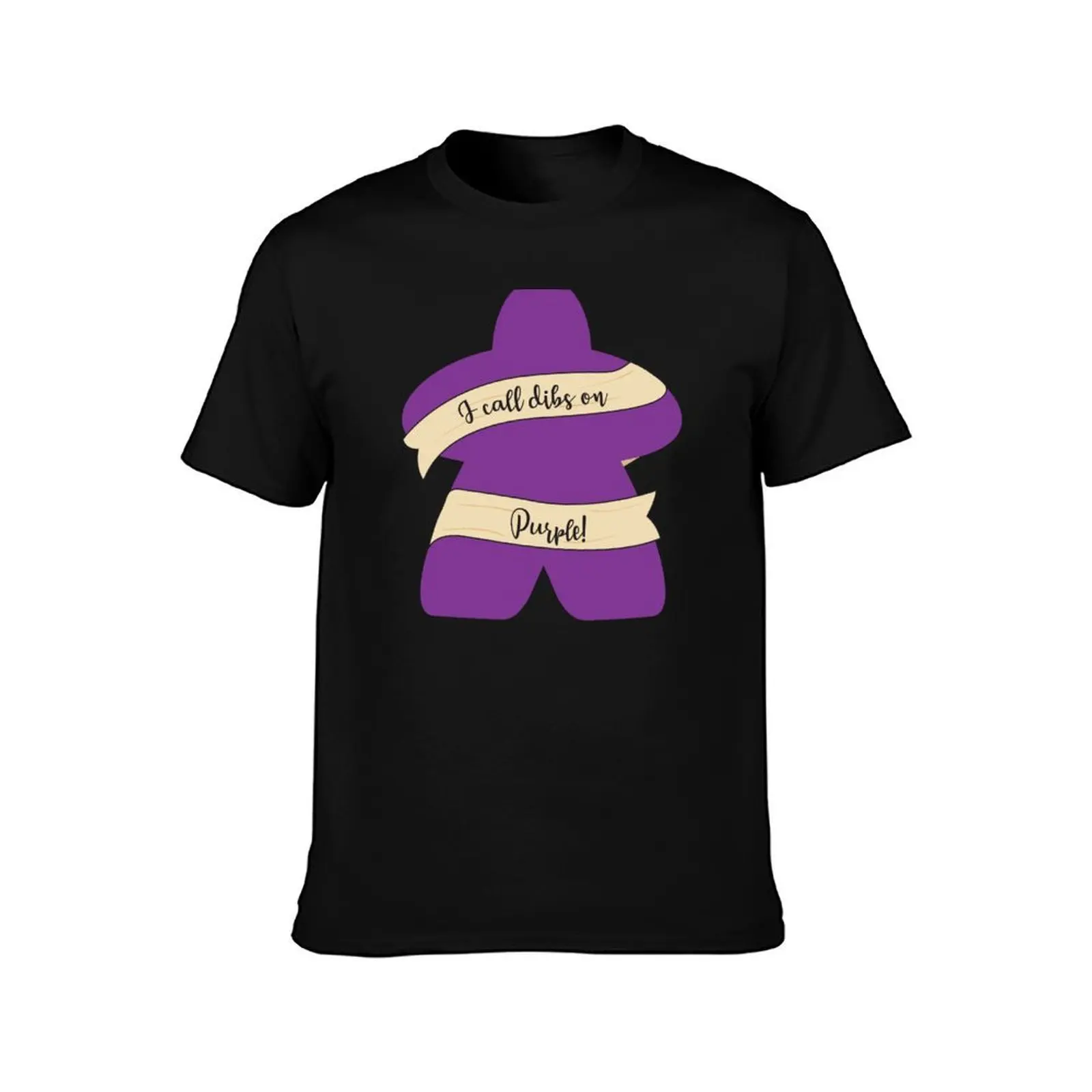 Dibs On Purple Meeples! T-Shirt, Summer Casual Cotton Tee, Oversized Streetwear Tops, Vintage Graphic Print, Unisex Men Women