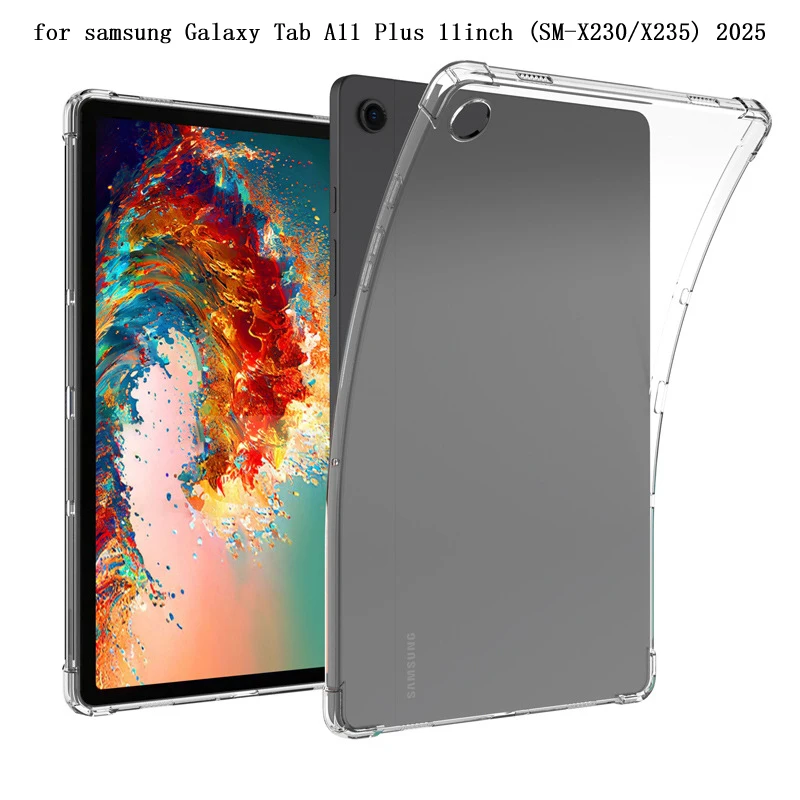 غطاء ناعم مقاوم للصدمات من البولي يوريثان الحراري لهاتف سامسونج جالاكسي تاب A11 بلس A11 + 11 بوصة X230/X235 2025 حافظة جلدية واقية للكمبيوتر اللوحي
