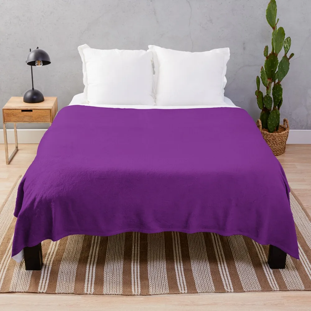 

Violet Mauve Purple Solid Color Decor Throw Blanket Warm Luxury Brand Blankets