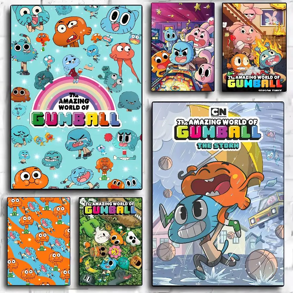 Anime T-The Amazing World Of Gumball Gift Frameless Poster Personalized Gift For Lovers Customizable Decorative Home Decor