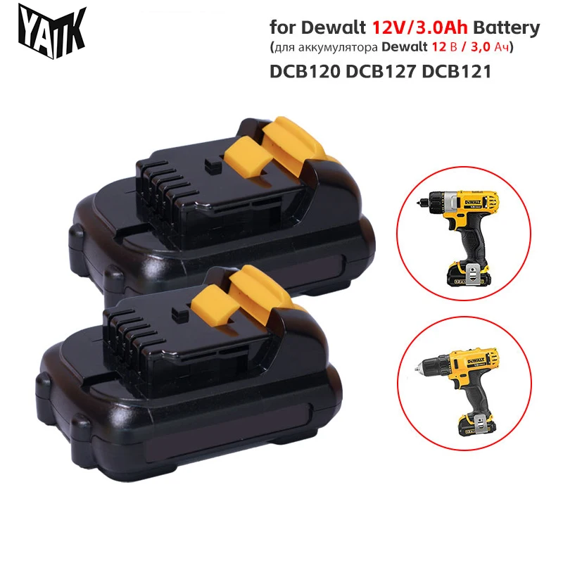 

Replacement for Dewalt 12V Drill Tools Battery DCB120 DCB127 DCB121 DCB100 DCB101 DCD700 3000mAh Li-ion Rechargeable Batteries