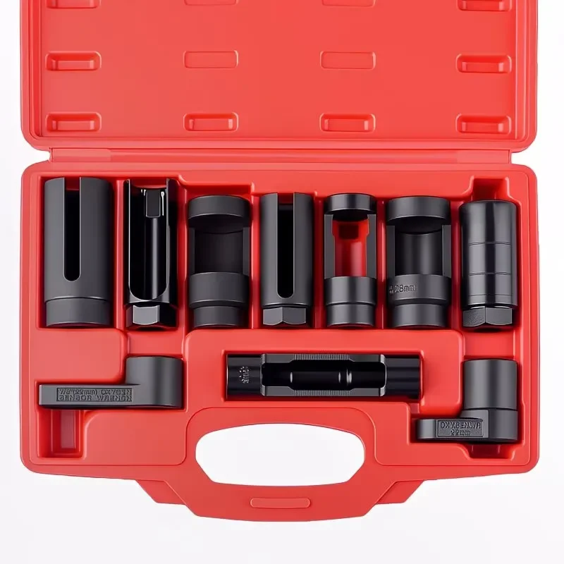 for Oxygen Sensor Removal Tool 10-Piece Japanese European Style Wrench Socket Set Auto Repair Kit Long Tail Keywords