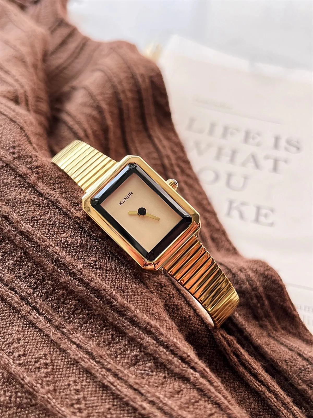 

New square watch without second hand for womenKorean stylehigh-end women's watchallmatch women's watch luxury watch women's gift