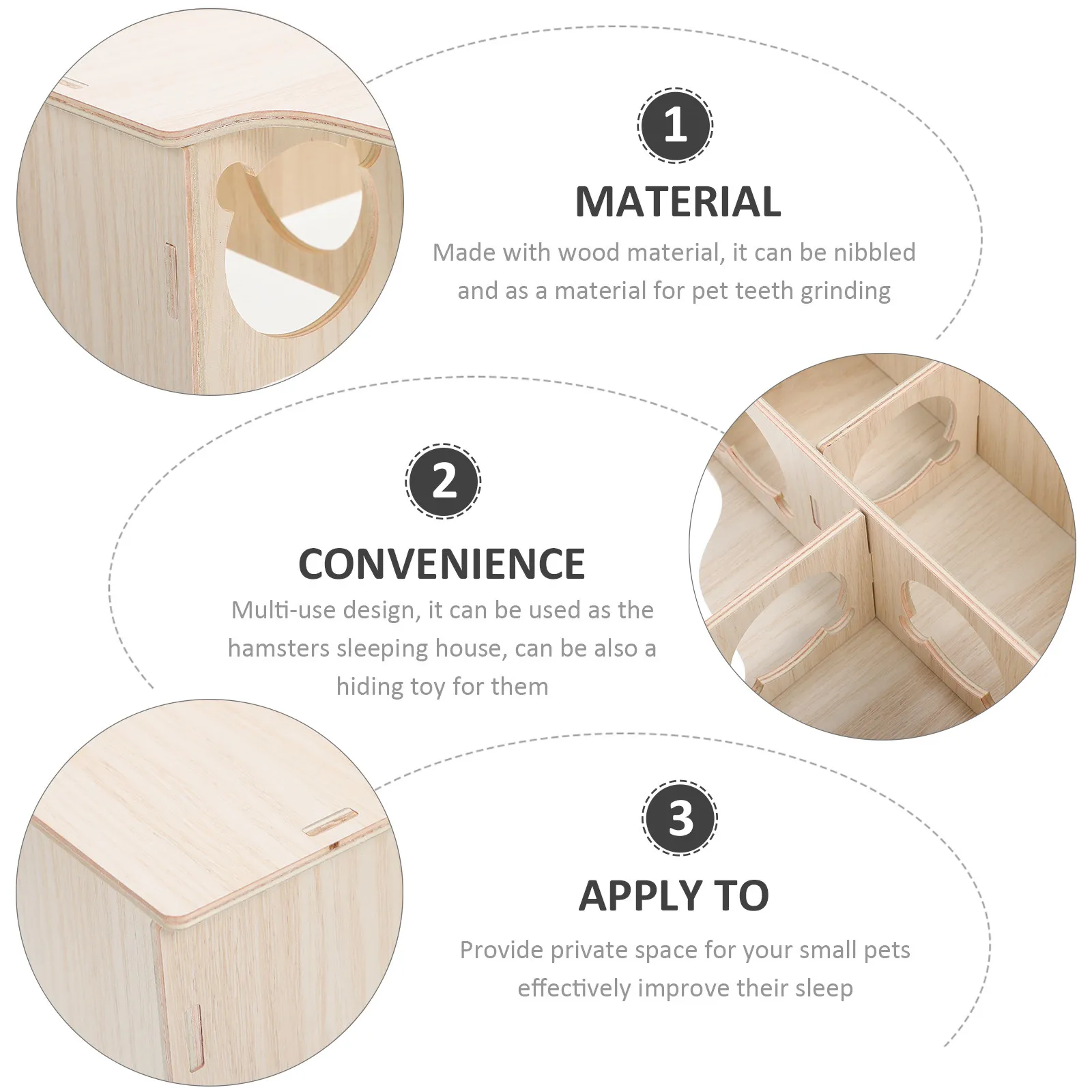 Wooden Multichamber Hamster Hideout House for Small Pets – Sleeping, Playing & Exploring Maze