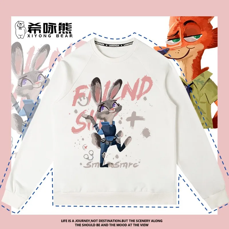 

Disney Zootopia Co-branded Clothing Children's Animation Judi Nick Around The Crewneck Hoodie American Coat