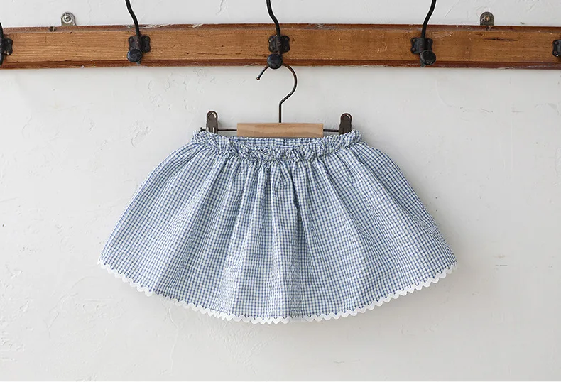 الأم الاطفال 2025 الصيف الكورية الجنوبية الأطفال طفلة الملابس القطن سيدة فحص زهرة الحرس الحرس تنورة عارية #4