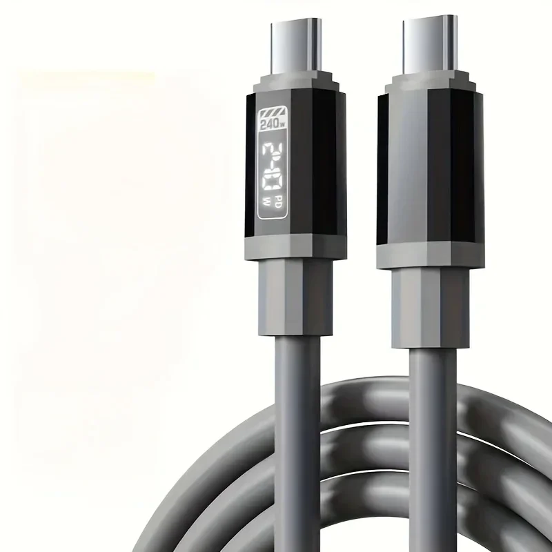 كابل USB A إلى C بقدرة 240 وات مع شاشة عرض الطاقة وشاحن شحن سريع لهواتف iPhone 15 16 17 وسامسونج وشاومي وهواوي وسلك من النوع C #5