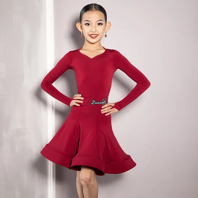 Mode nationale Standard danse de salon robes professionnelles filles robe de danse latine enfants Performance danse Costume DWY9913