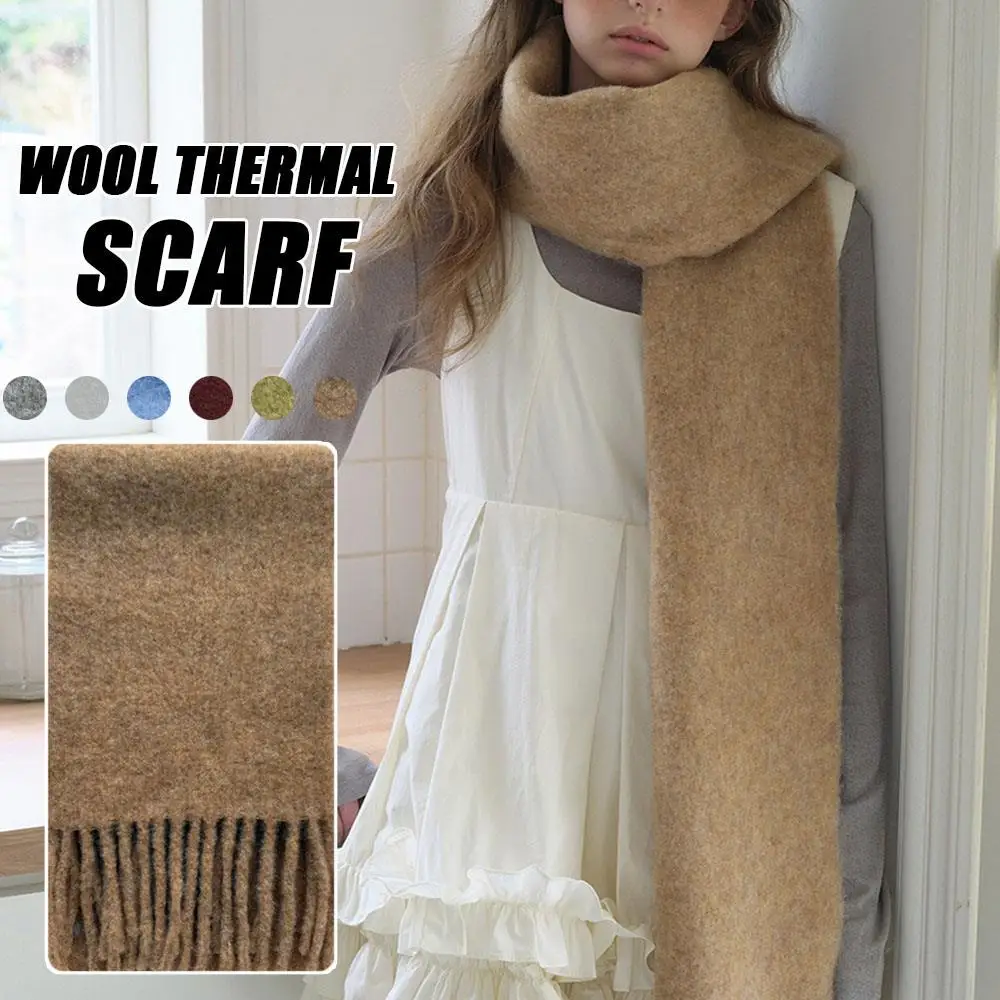 200-27-センチメートルユニセックスカップルフリンジスカーフビッグタッセルショールアルパカウールブレンドスカーフ厚みのあるネックウォーマースカーフカシミヤショールラップ