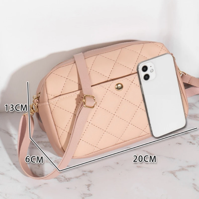 Chain Ladies Shoulder Bag Lingge Embroidery Small Messenger Bag for Women Camera Female Crossbody Bag  Phone Purse Clutch