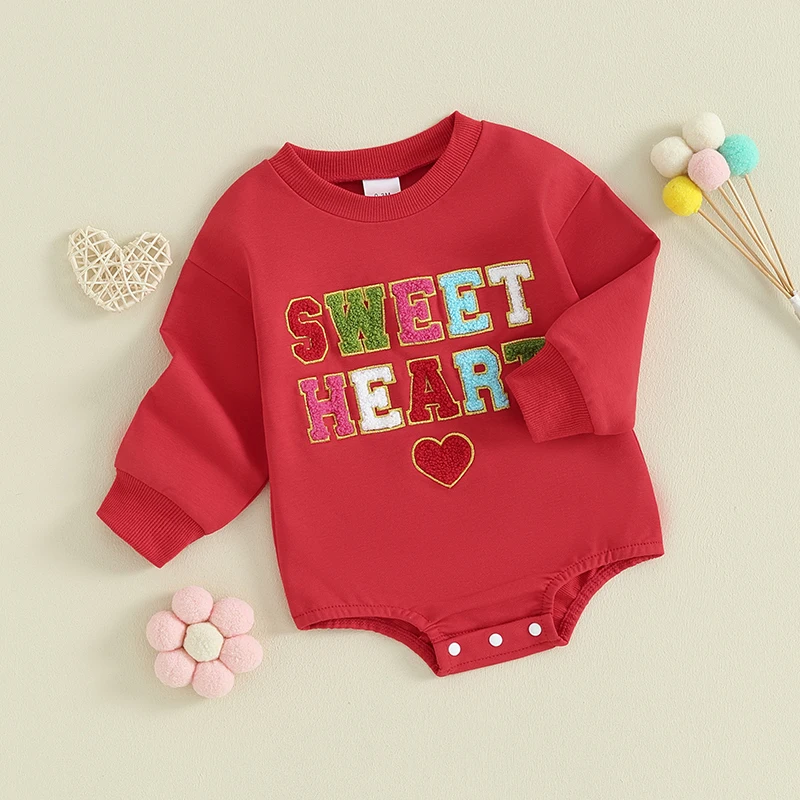 Adorable Baby Girls Heart Print Romper  with Ruffle Sleeves for Valentine s Day Toddler Jumpsuit Outfit Cute Clothes for