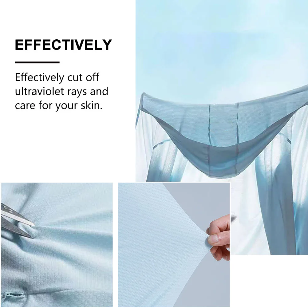 

Sun Protection Clothing Lightweight Knitted Sunscreen Hooded Jacket Women Blue L Size Thin Portable Breathing Outdoor