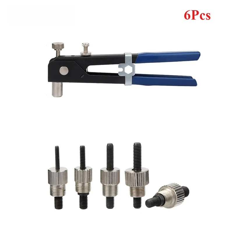 150PCS Stainless Steel Rivet Nuts Kit M3 M4 M5 M6 M8 with Rivet Nut Gun and 5PCS Flathead Screw Crimp Plier Repair Tools
