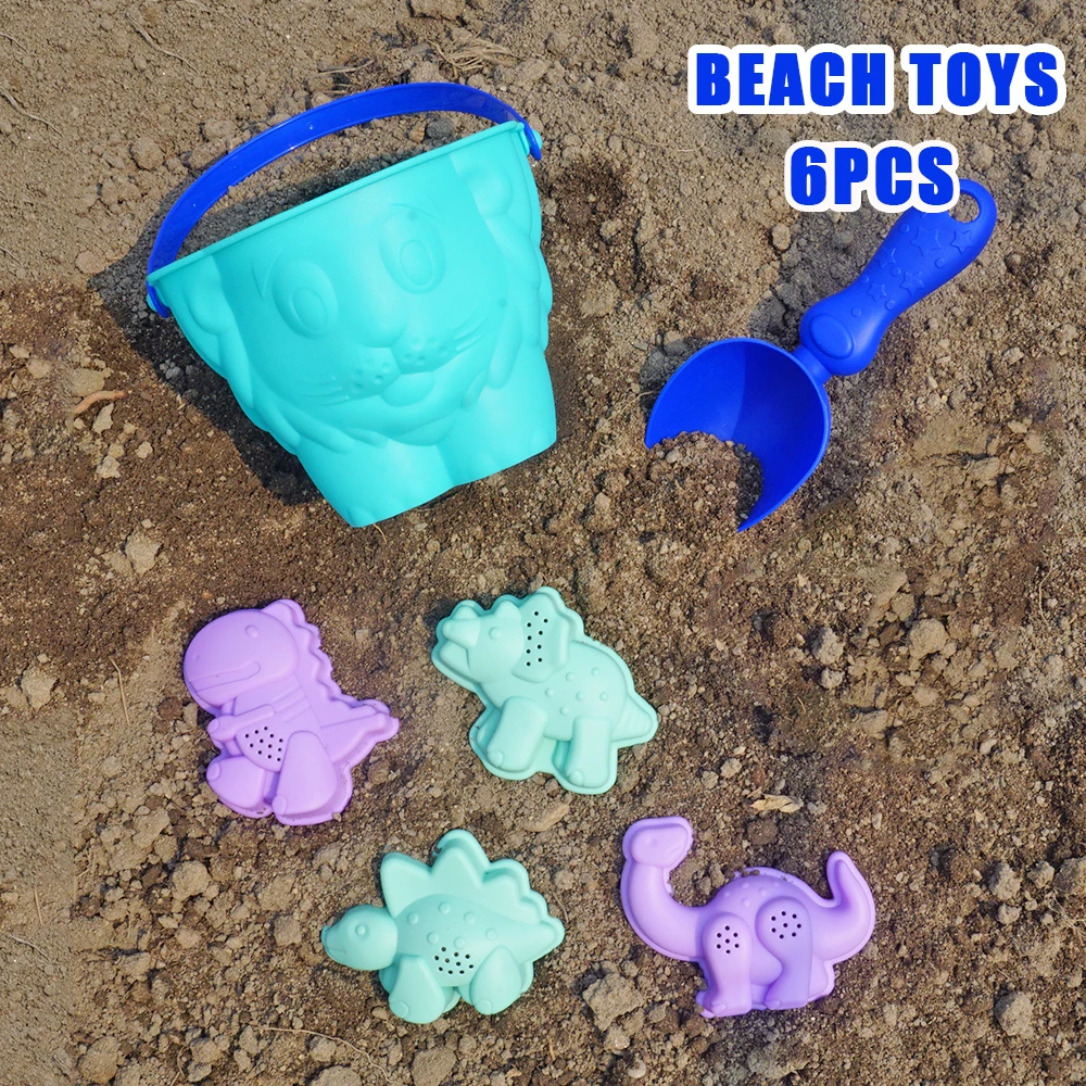 Ensemble de jouets mentaires oriels de plage pour parents et enfants, jeu d'eau de plage coule, animal océanique, dinosaure de dessin animé, 6 pièces, E27