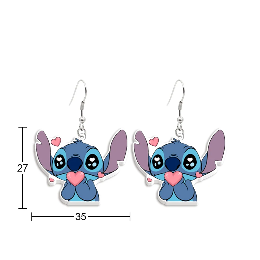 Disney niedlichen Stich Ohrringe Haken für Frauen Acryl besondere Kreativität Schmuck Zubehör kleine Geschenke