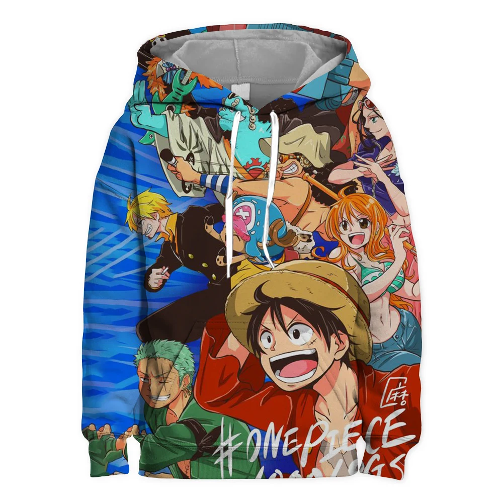 2024 New Fashion Anime One Piece Felpa con cappuccio da uomo 3D stampato Rufy modello Felpa