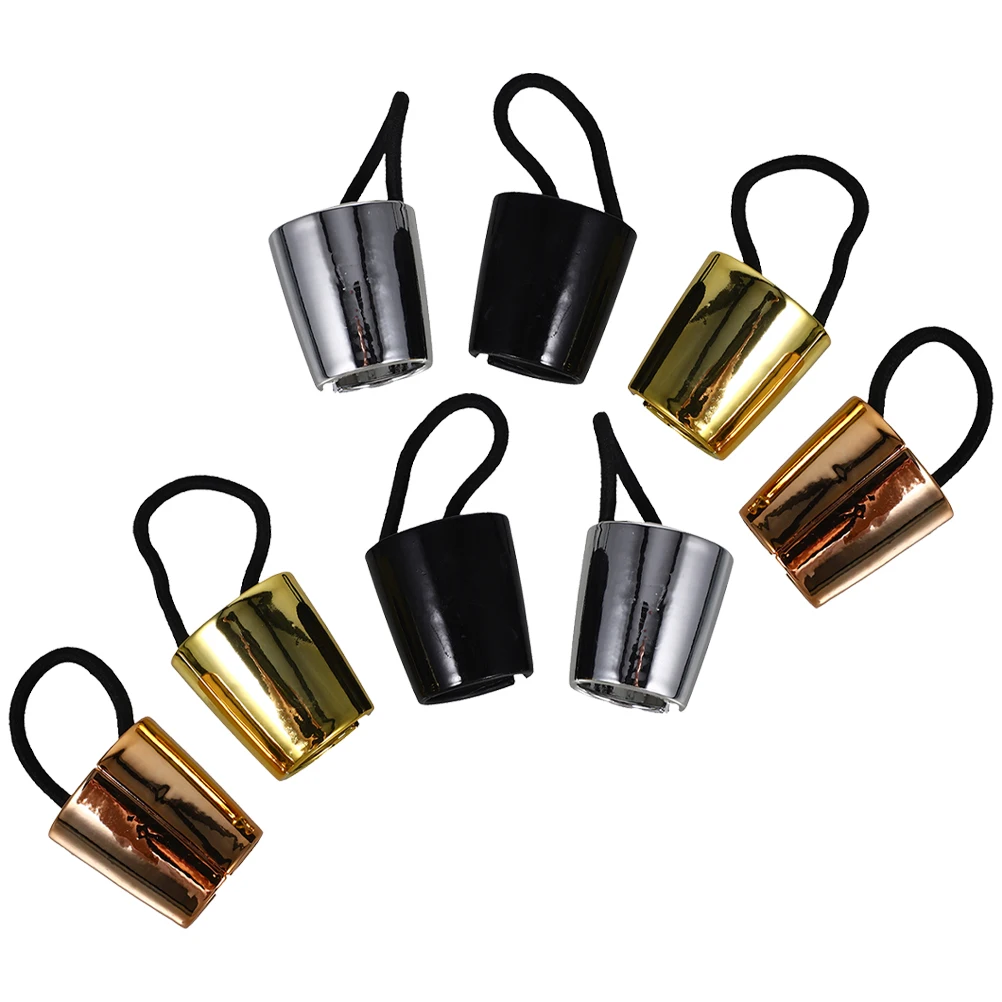 

8 pcs Hair Ties Ponytail Holders Thick Elastics Women Cuffs Gold Silver Rose Black Hair Rings Teen Girls Daily Use