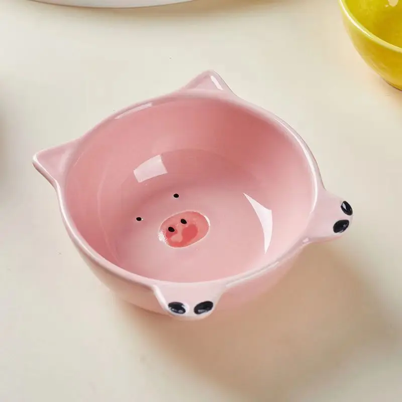 Pink Pig Ceramic Seasoning Small Dish, Cute Japanese Style Color Sauce Dish, Sauce Plate