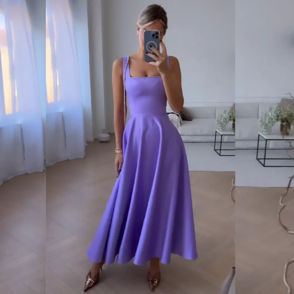 

Jiayigong Jersey Draped Celebrity A-line Spaghetti Strap Bespoke Occasion Gown Midi Dresses Sexy Casual