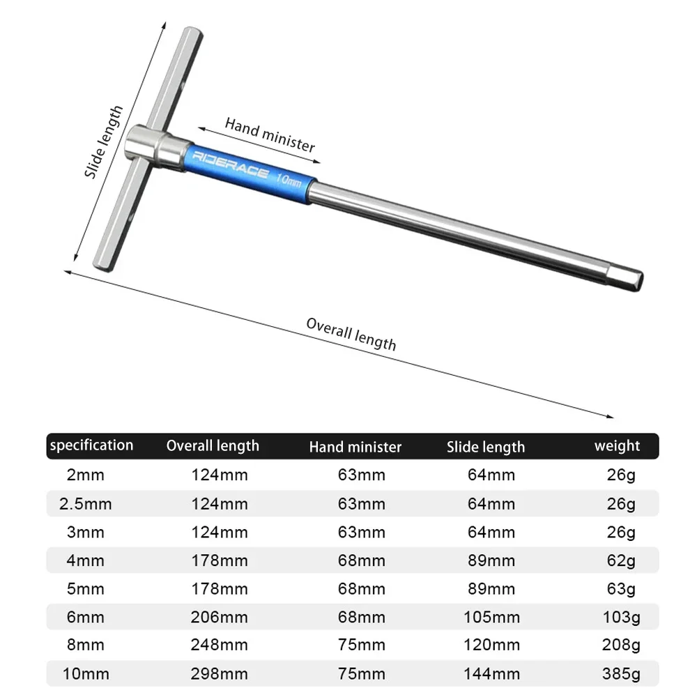 Upgraded Hex Key Set for Bicycle Repair CRV Steel Allen Wrenches Sizes 2/2.5/3/4/5/6/8/10mm New Bike Maintenance Tools
