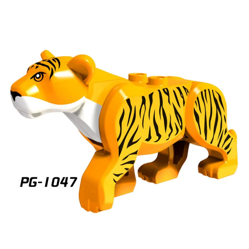 Animals Figures Classic Building Block The Zoo African Elephants Camel Tiger Building Blocks Mini Action Figure Bricks Toys