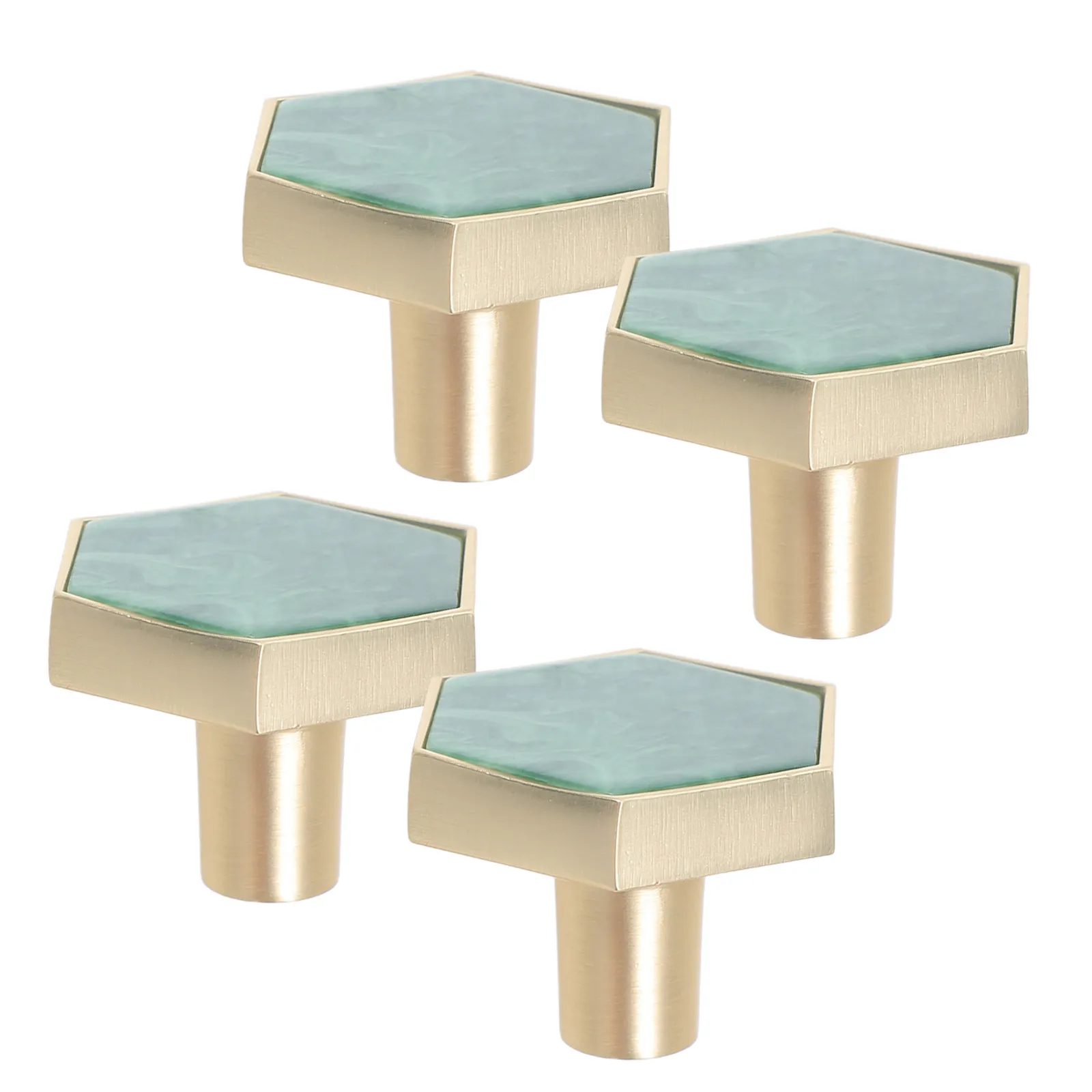 4Pcs Sleek Hexagon Alloy Handles for Cabinets Drawers Wardrobe Doors Single Hole Installation Modern Decorative Furniture