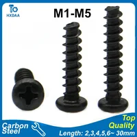 M1 M1.2 M1.4 M1.5 M1.6 M1.7 M2 M2.2 M2.3 M2.5 M2.6 M3 M3.5 M4 M5 Tornillos autorroscantes de cabeza Phillips de acero al carbono negro