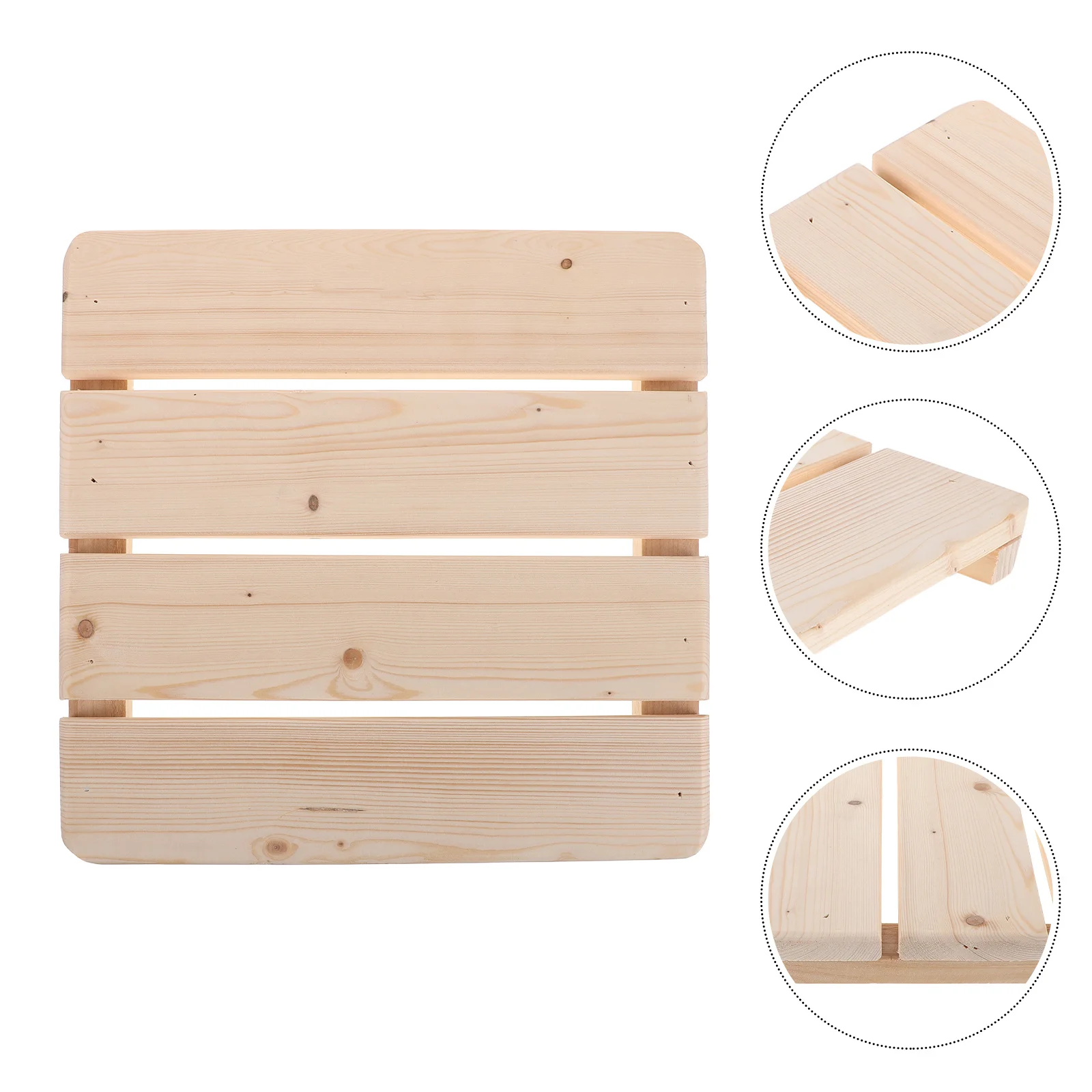 

30x30cm Solid Wood Bathroom Mat Natural Non-Slip Shower Duckboard for Sauna Steam Room Poolside Wet Areas Wooden Floor Mat