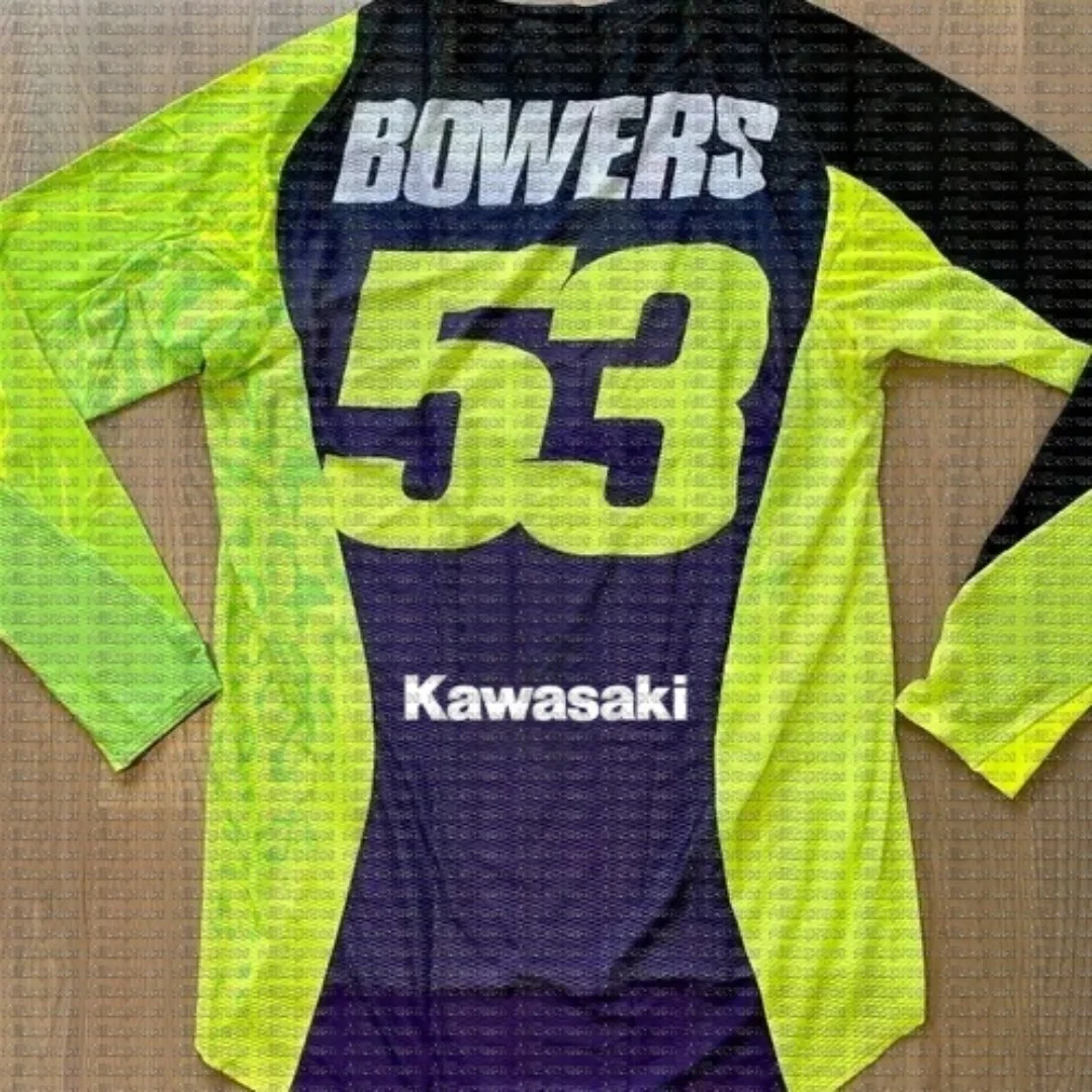 

Kawasaki Motorcycle Racing Team Мужская футболка с длинным рукавом Осенние женские футболки # 53 Bowers 2025 Новая спортивная детская одежда Топы