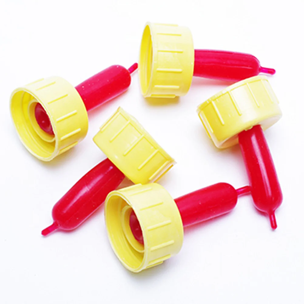 10pcs Sheep Milk Drink Bottles Rubber Pacifier Teat Feed Orphaned Lamb Pup Dog Calf Screw Bottle(Red/Yellow)