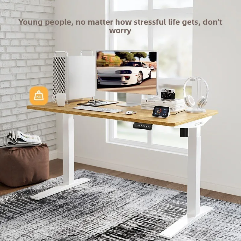 Electric lifting study desk standing mobile office computer desk practical