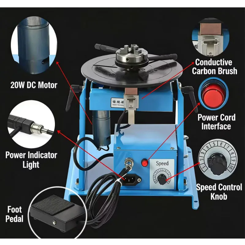 Combination Small Welding Positioner welding turntable precision welding flipping rotating worktable