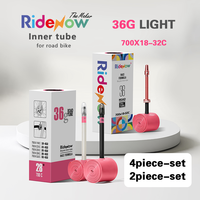 RideNow 700x18-32c Road Bicycle Ultralight 36g TPU Inner Tube Plastic / Alloy Valve Stem 2/4piece set