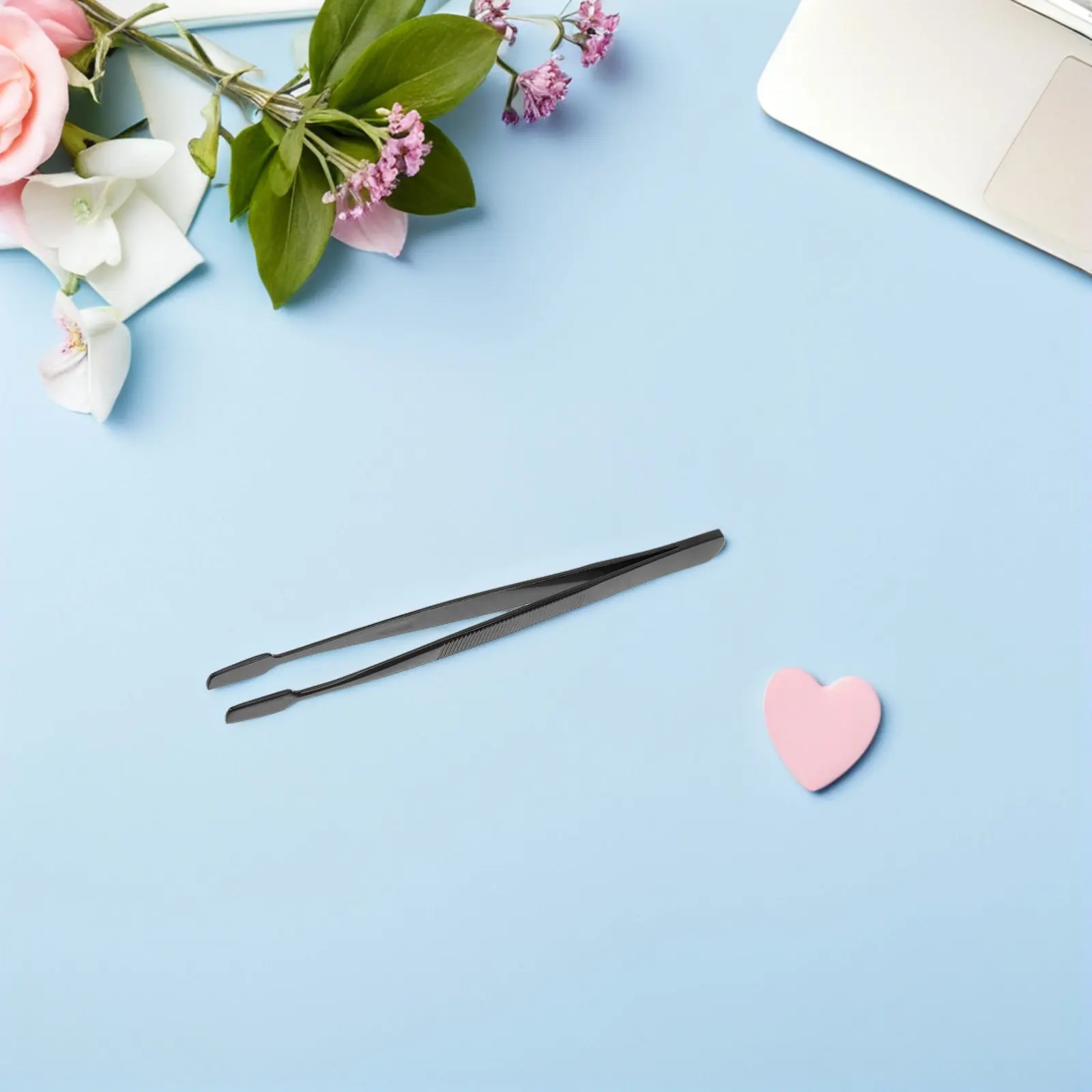 4Pcs Philatelic Stamp Tweezers Straight Tip Black Stainless Steel Smooth Edge Precision Hand Tools for Stamp Collecting Delicate