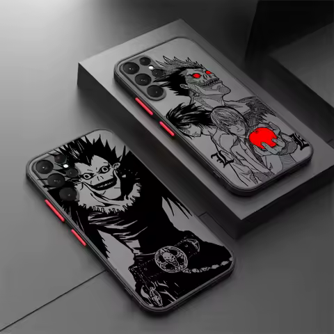 Death Note Cool Art Anime Frosted Translucent For Samsung Galaxy S24 S23 S22 S21 S20 FE S10 S9 S8 Plus Ultra Pro 5G Soft