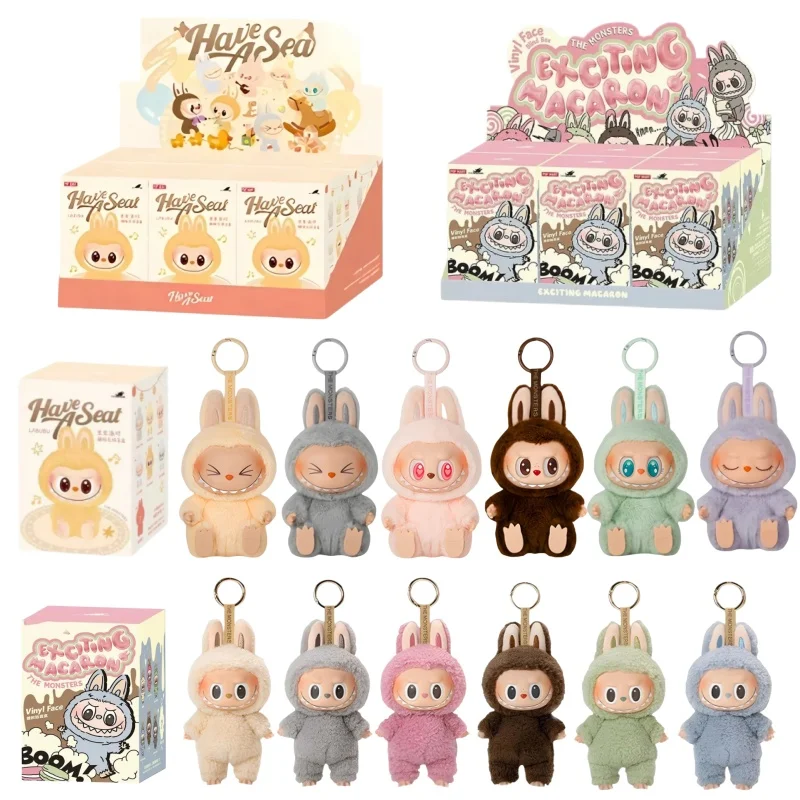 

Hot Sale Labubu Blind Box Has A Seat And Macaron Vinyl Face Doll Anime Figure Kawaii Mystery Pendant Model Toy Gift 1:1 Replica