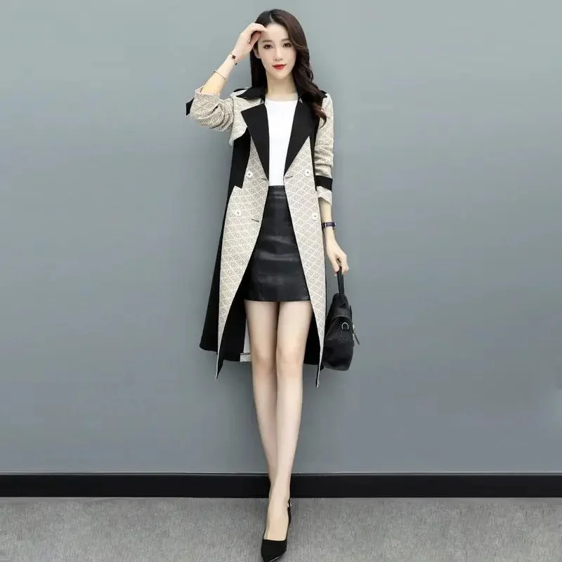 Wind Coat Women Clothing 2024 Spring Autumn Clothing Fashion Temperament Goddess Style Medium Long British Style Coat for Women