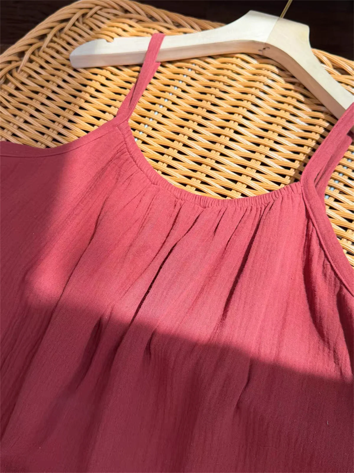 plus Size Cotton Linen Tank Top V-Neck Spaghetti Strap Sleeveless Summer Camisole Loose Fit Casual Navy Green