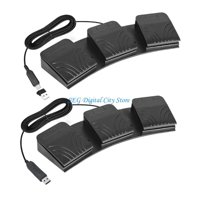 

U75B Programmable USB Triple Foot Pedal 3 Customizable Keyboards Mouse Control for PC Gaming Office Equipment