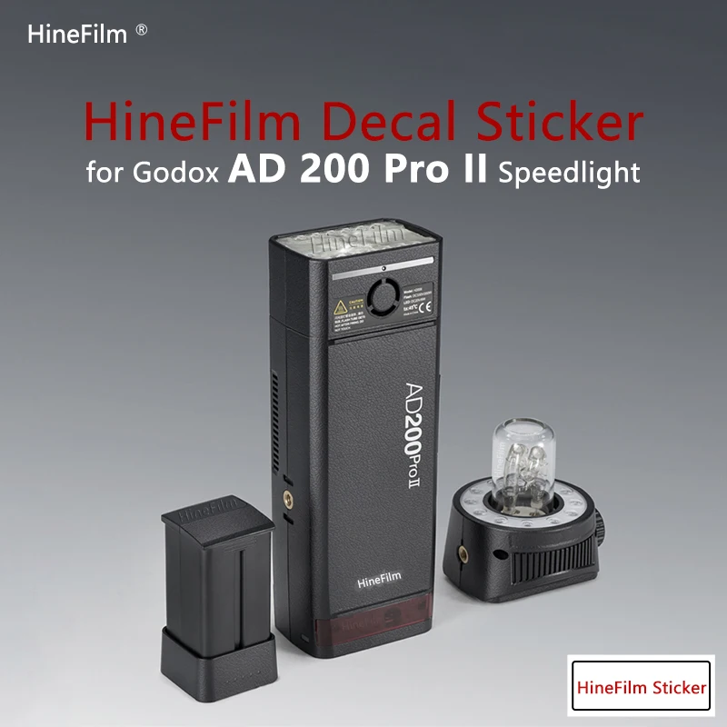 Hinefilm Skin for Godox AD200Pro II Pocket Flash Sticker Premium Decal Skin AD200ProII Speedlite Protector Sticker AD200 Pro II