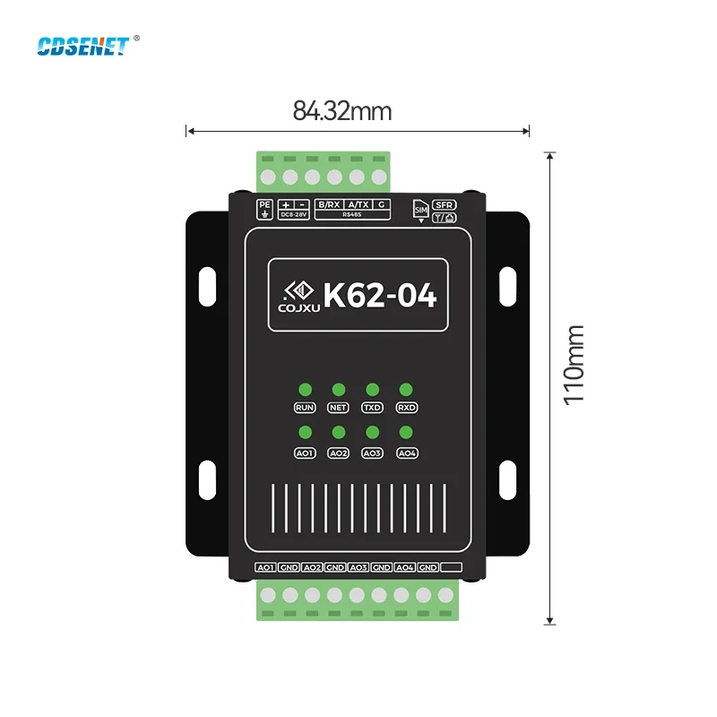 1 Pair Point-to-point LoRa Analog 4-20mA K62-DL20 Remote Synchronous Transmission RS485 Wireless Acquisition Control PLC Network