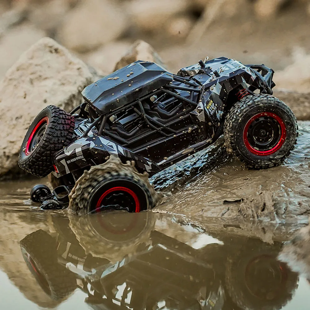 JJRC Q141 1/16 2.4G 4WD Off Road High Speed RC Car Racing Desert Electric Vehicle Models w/ LED light