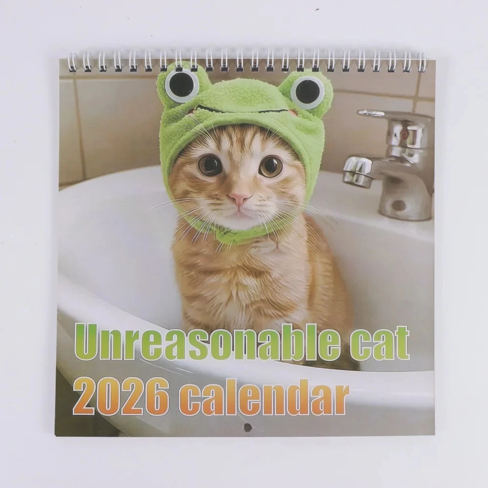 Calendario da parete con gatto divertente Calendario da parete 2026 12 Immagini di pianificazione mensile Gag Regali per gli amanti dei gatti Famiglia Amici
