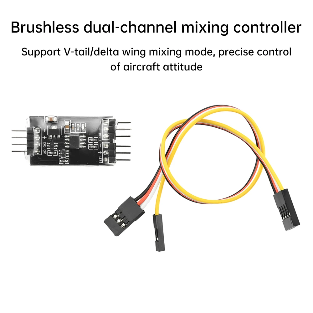 Controlador de mistura de canal duplo sem escova, interruptor misturador de diferença de velocidade em dois sentidos para delta wing v cauda rc avião modelo carro barco