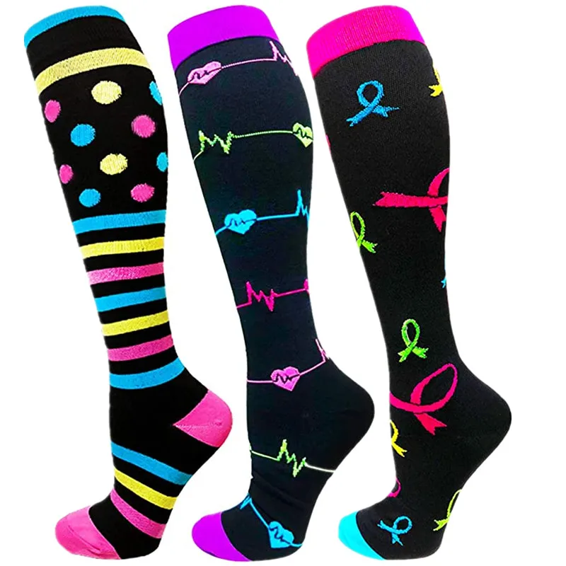 

2023 Compression Socks Fit for New Nurse Doctor Varicose Veins Edema Diabetes Travel Flight Hiking Recovery Running Fitness Sock