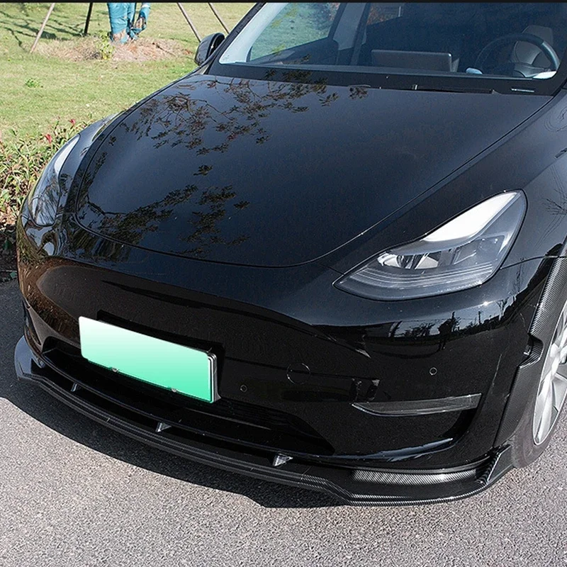 Przedni zderzak samochodowy część rozdzielająca nakładki zderzaka dla Tesla Model Y 2019 -2023 zestaw dyfuzora nadwozia Spoiler osłonka na zderzak