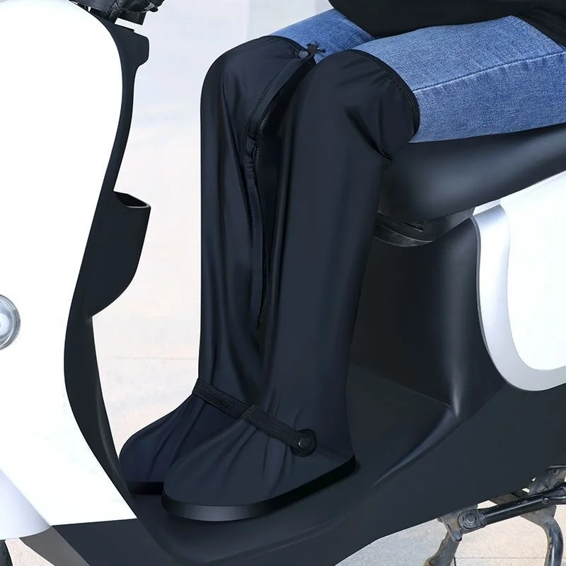 60 cm hohe, verdickte, wiederverwendbare, wasserdichte Überschuhe für Radfahrer – rutschfester Schuhüberzug für Regen, Schnee und nasse Schuhe – Detail 15